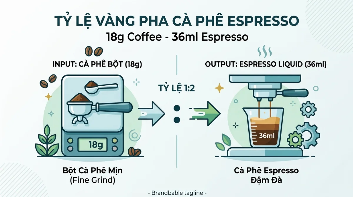 tỷ lệ pha cà phê máy espresso - hình minh họa 2